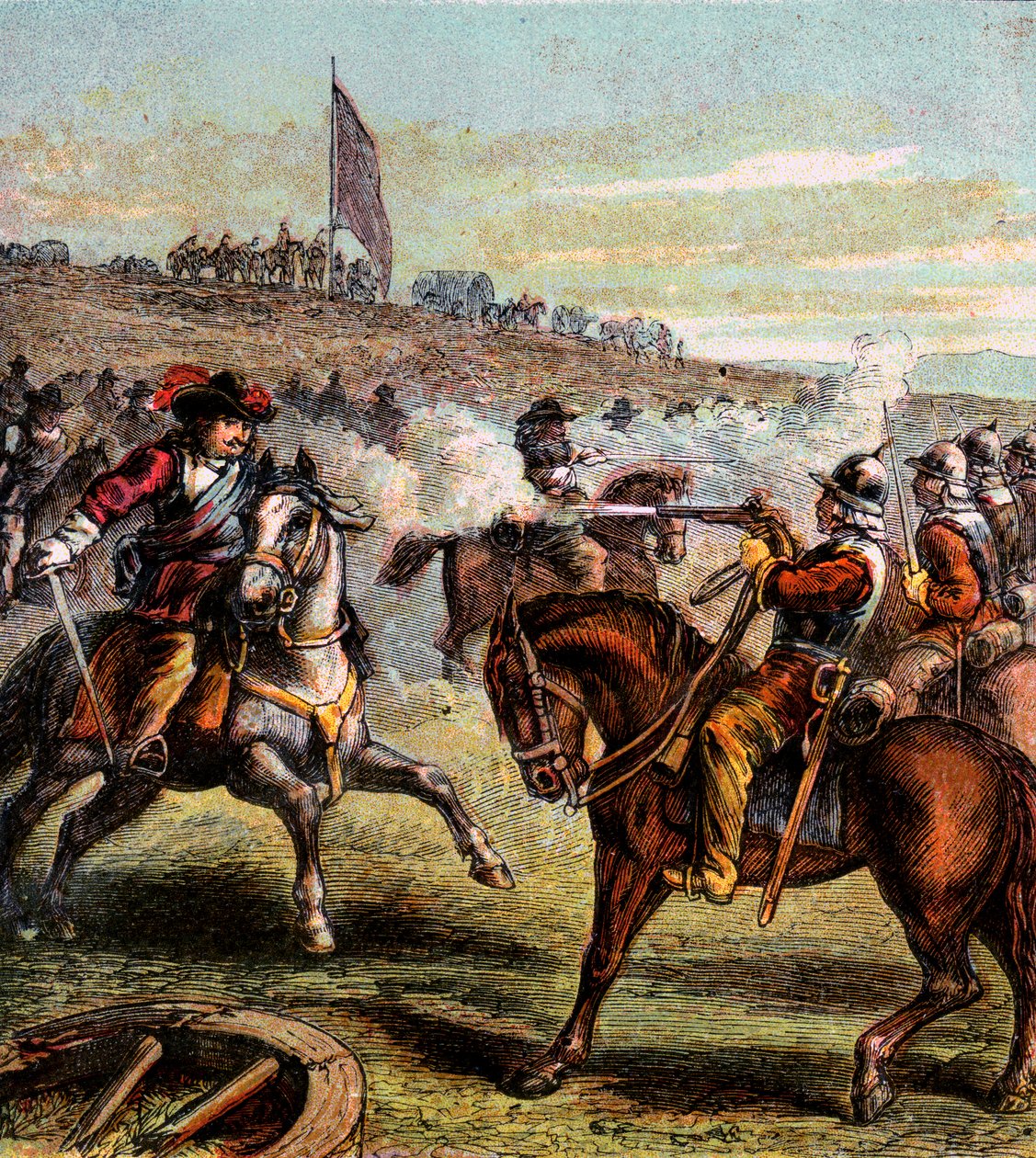A Batalha de Naseby, 1645, c1850 de Unbekannt
