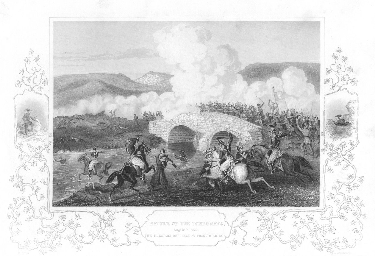 A Batalha de Tchernaya, 1855 de Unbekannt