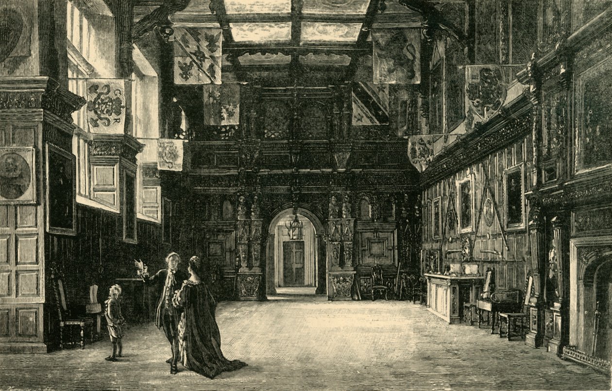 O Salão, Audley End, 1898. de Unbekannt