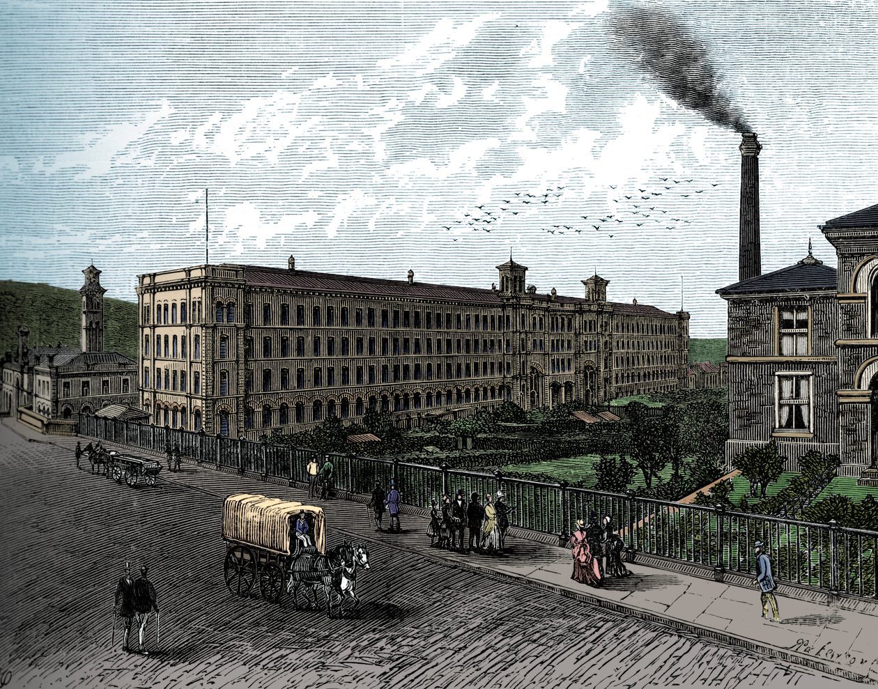O moinho em Saltaire, c1880 de Unbekannt