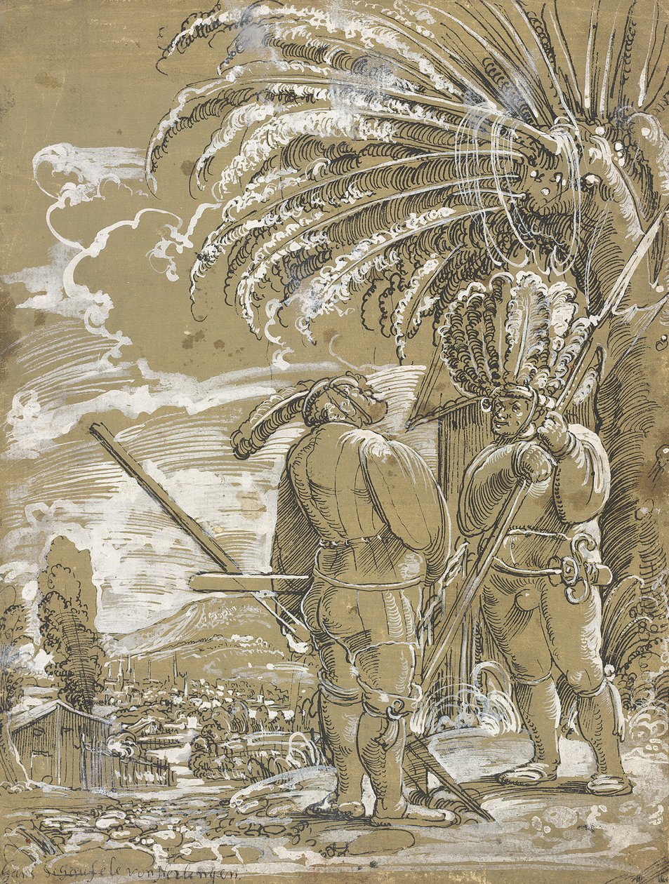 Dois Landsknechts, c. 1520 de Unbekannt