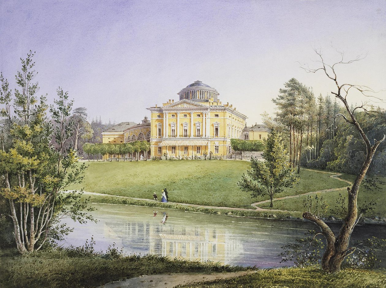 Vista do Palácio Pavlovsk, 1847 de Unbekannt