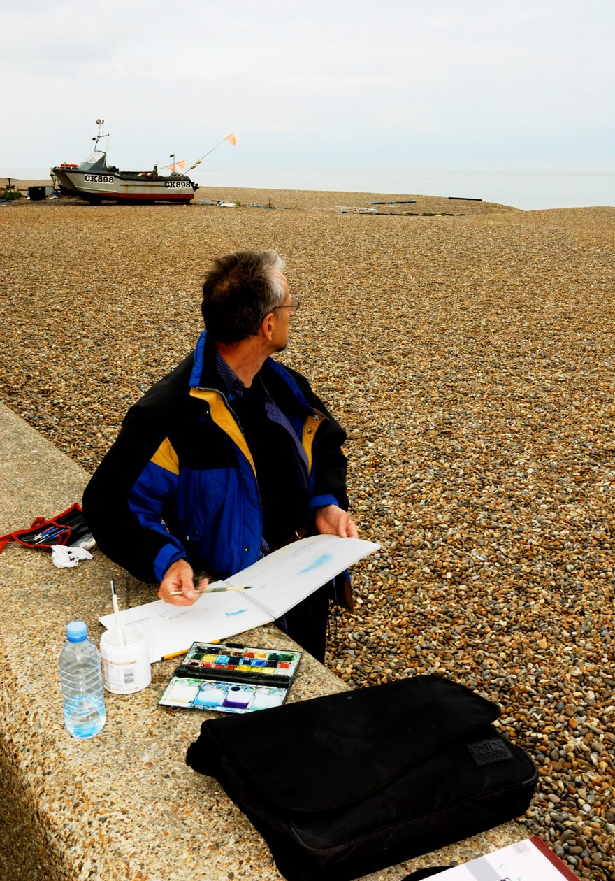 Praia de Aldeburgh - aguarela de Unbekannt