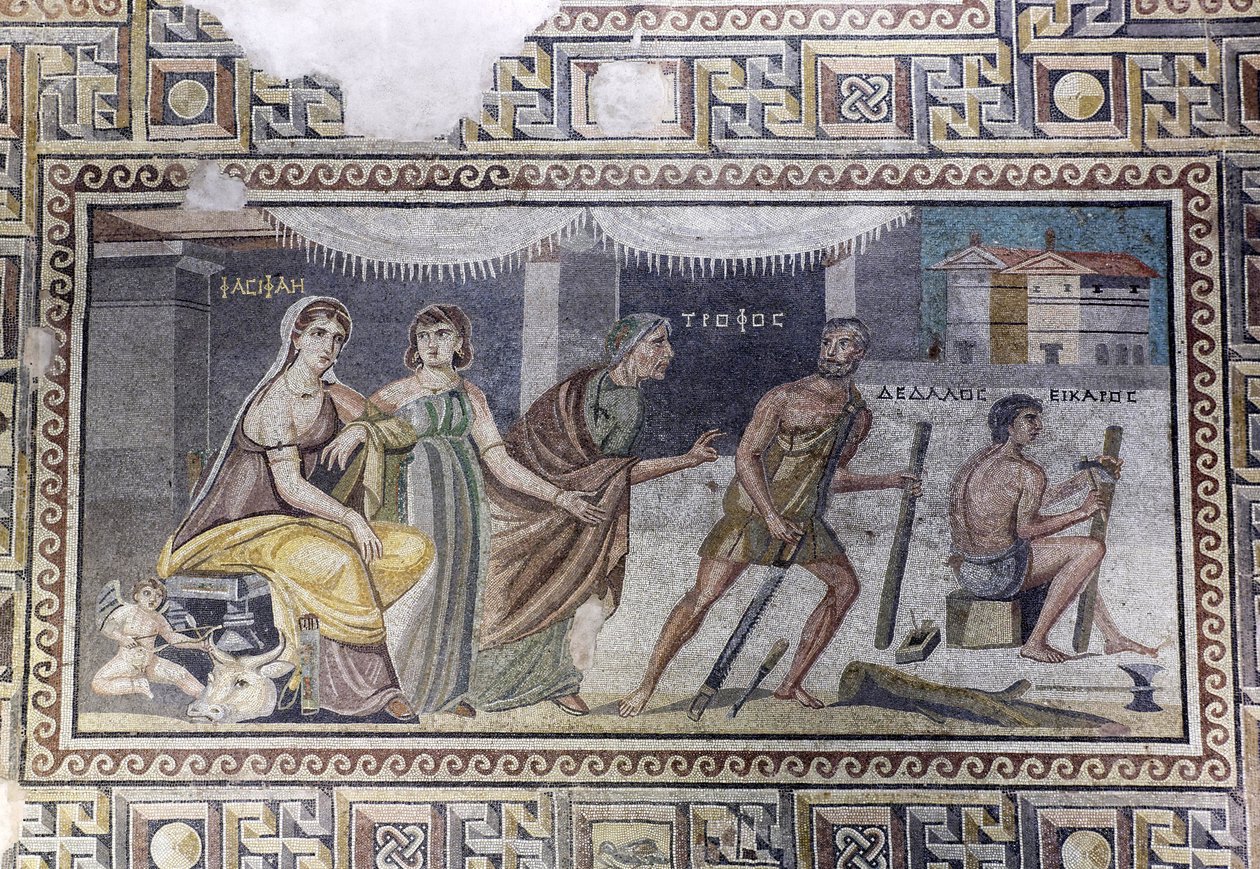 Mosaico, Pasiphae e Daedalus de Unbekannter Künstler