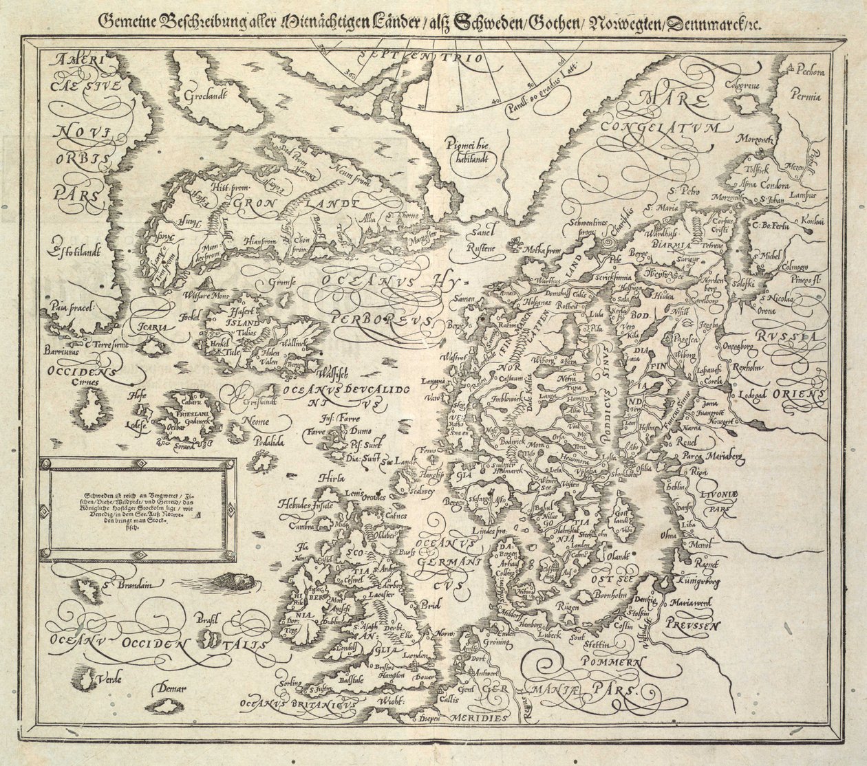 Um mapa da Islândia por volta de 1588 de Unknown