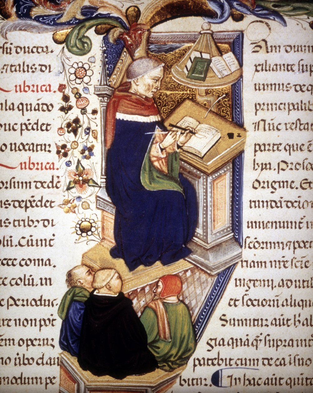 Copista monge. Manuscrito do século XV. de Unknown artist