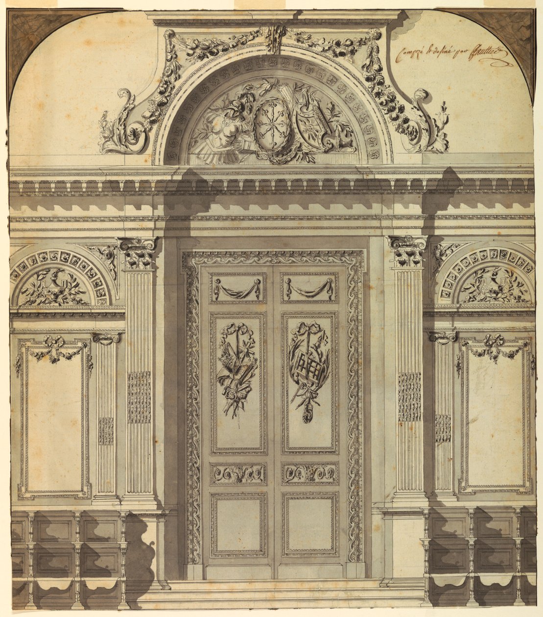 Projeto para uma entrada de parede de igreja de Unknown artist