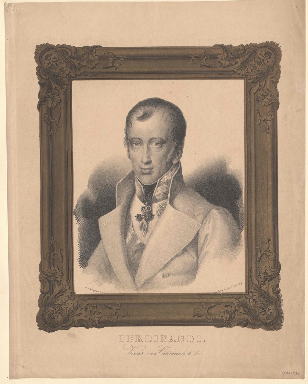 Imperador da Áustria Ferdinando I (impressão) de Unknown artist