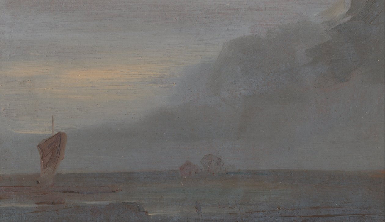 Seapiece com Barcos: Noite de Unknown artist