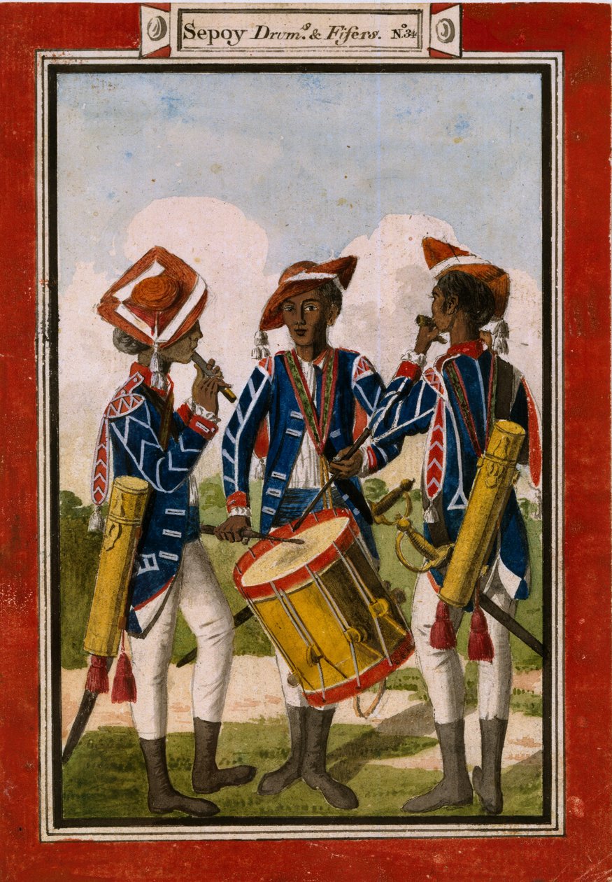 Sepoy tambores e cinquenta de Unknown artist