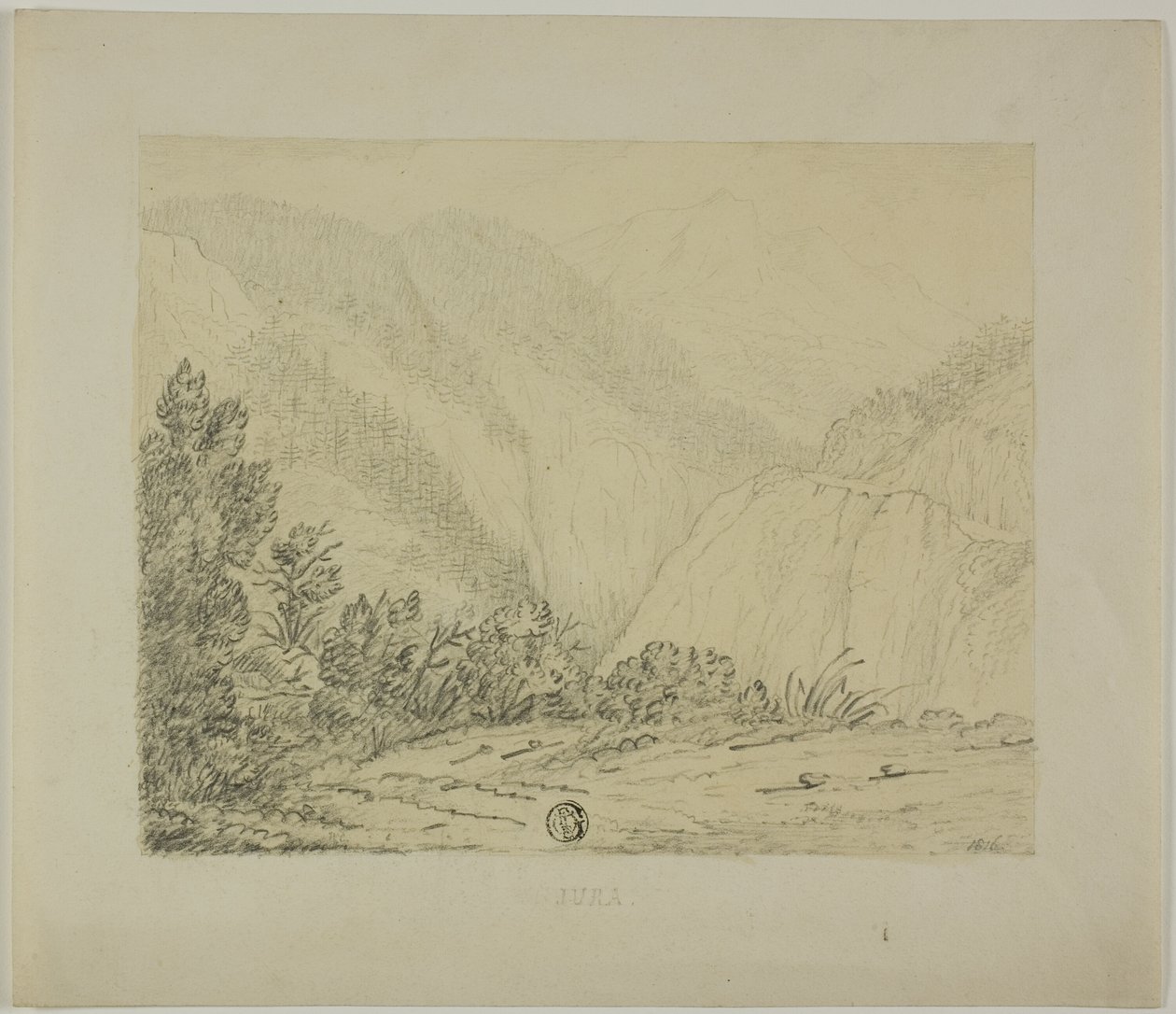 Vista das Montanhas Jura de Unknown artist