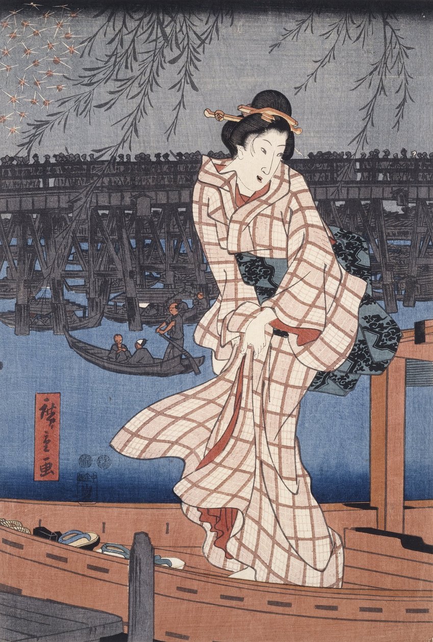 Noite no rio Sumida de Utagawa Hiroshige