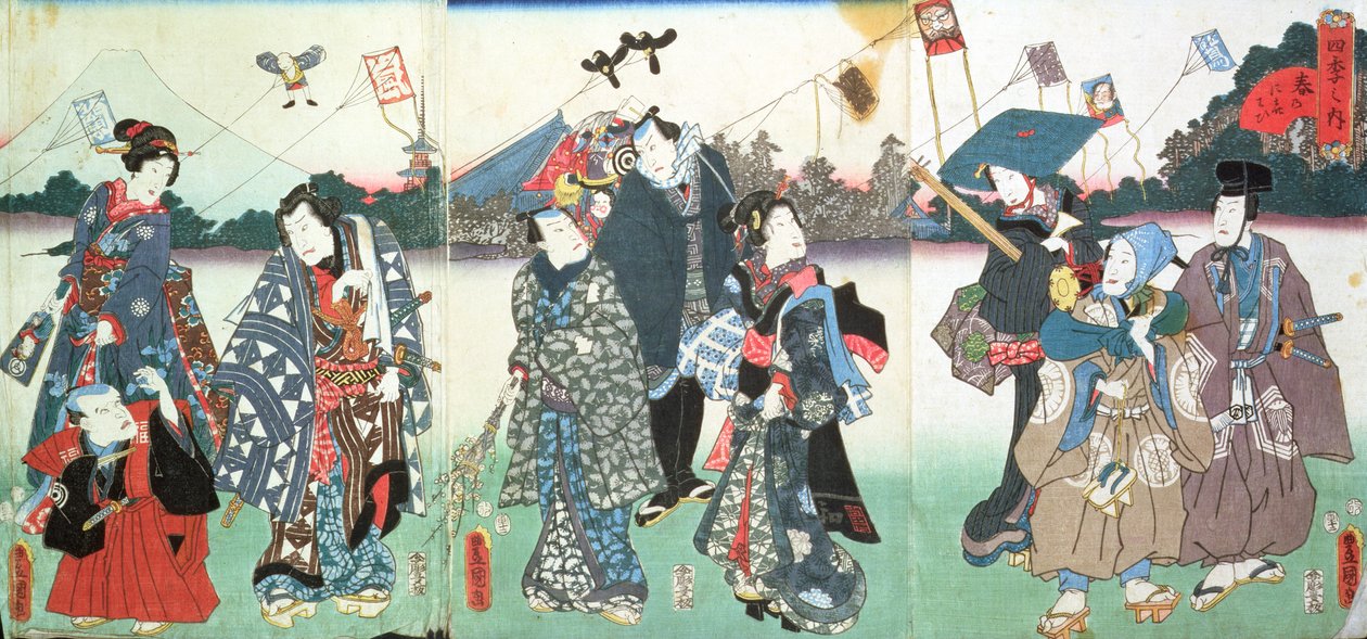 Festival de ano novo, de Utagawa Kunisada