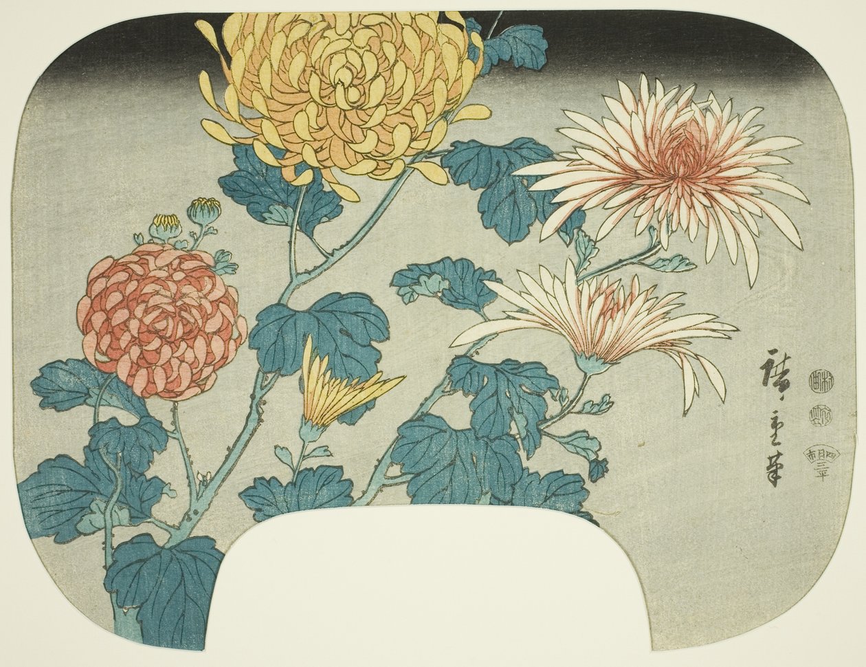 Crisântemos de Utagawa Hiroshige
