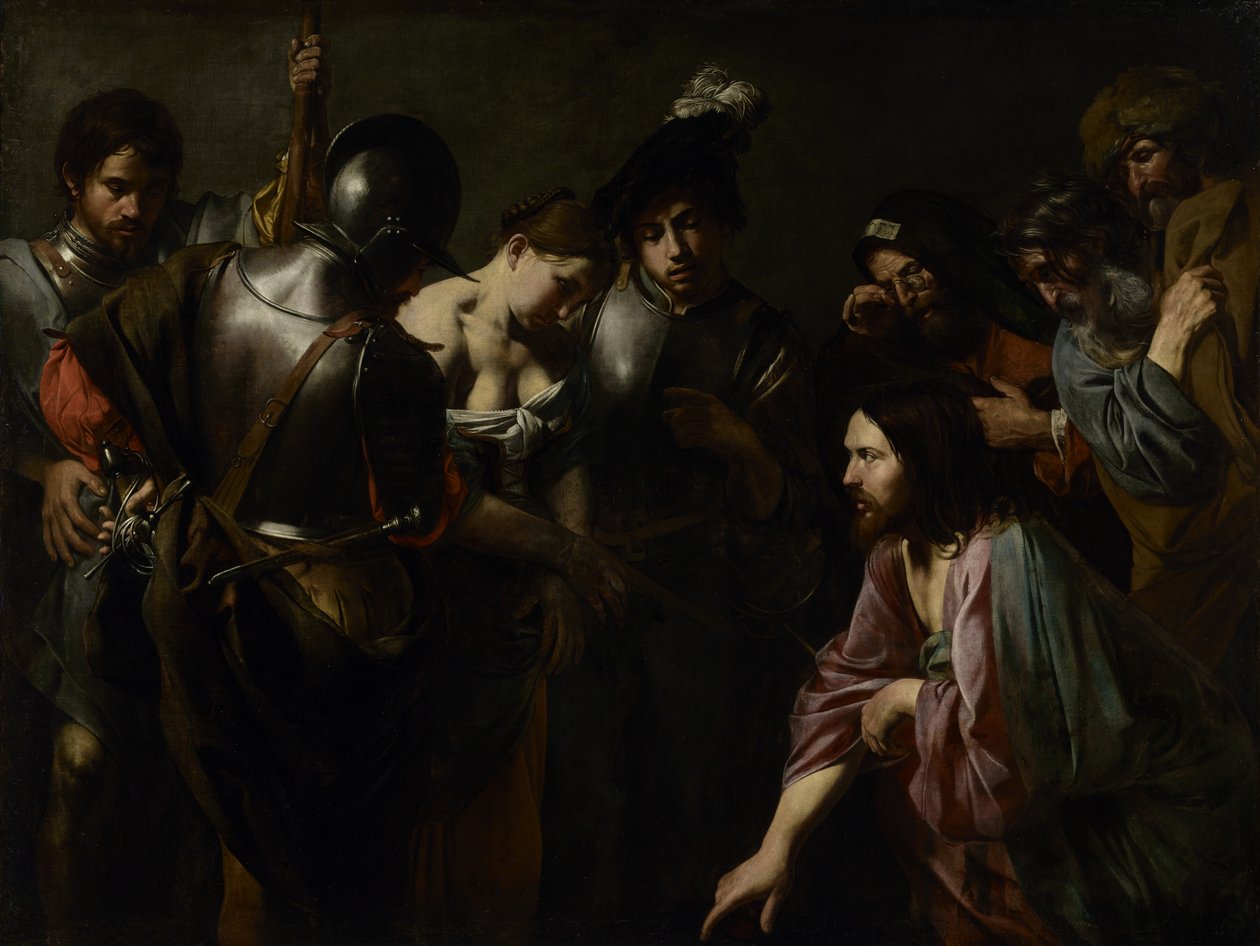 Cristo e a adúltera de Valentin de Boulogne