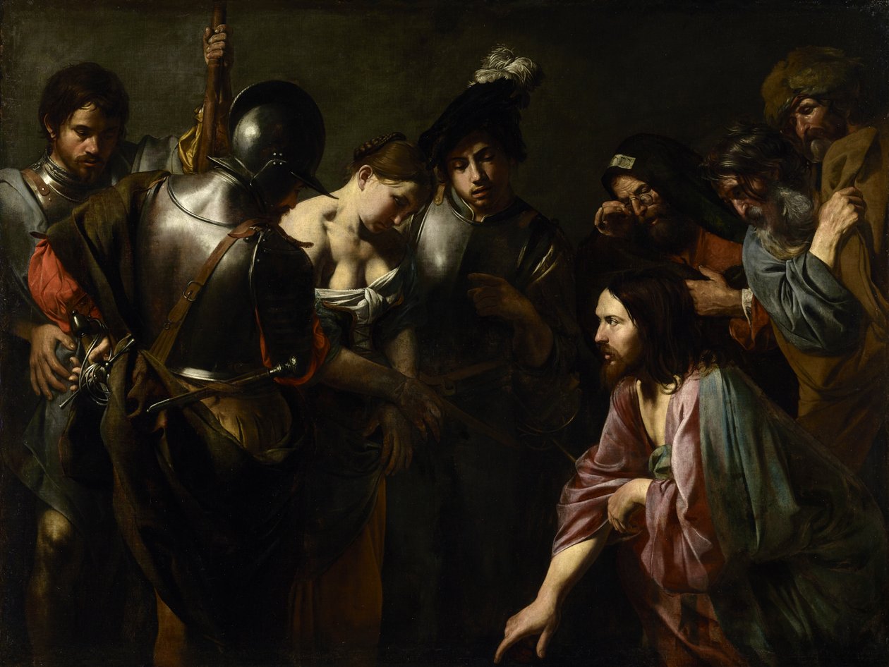 Cristo e a adúltera de Valentin de Boulogne
