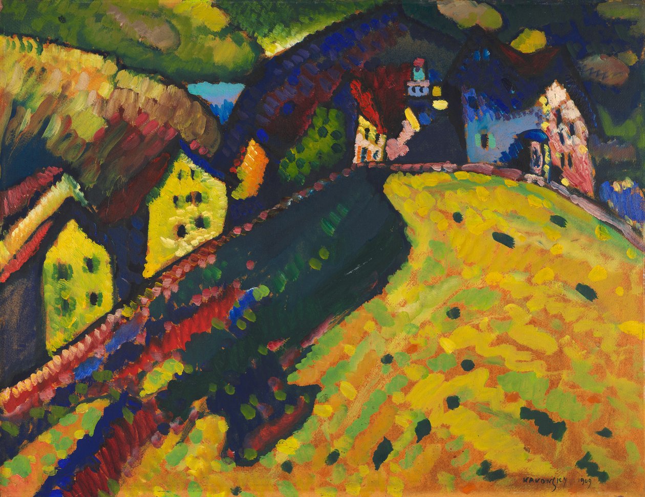 Casas em Murnau, 1909. de Wassily Kandinsky