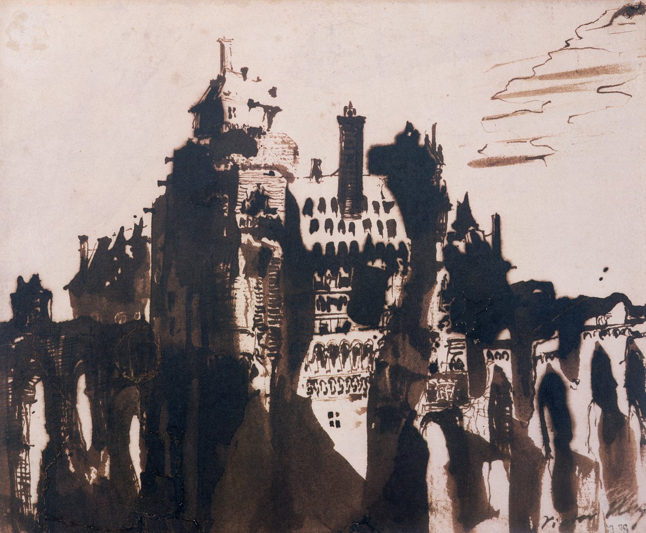 Chateau fortificado por duas pontes de Victor Hugo