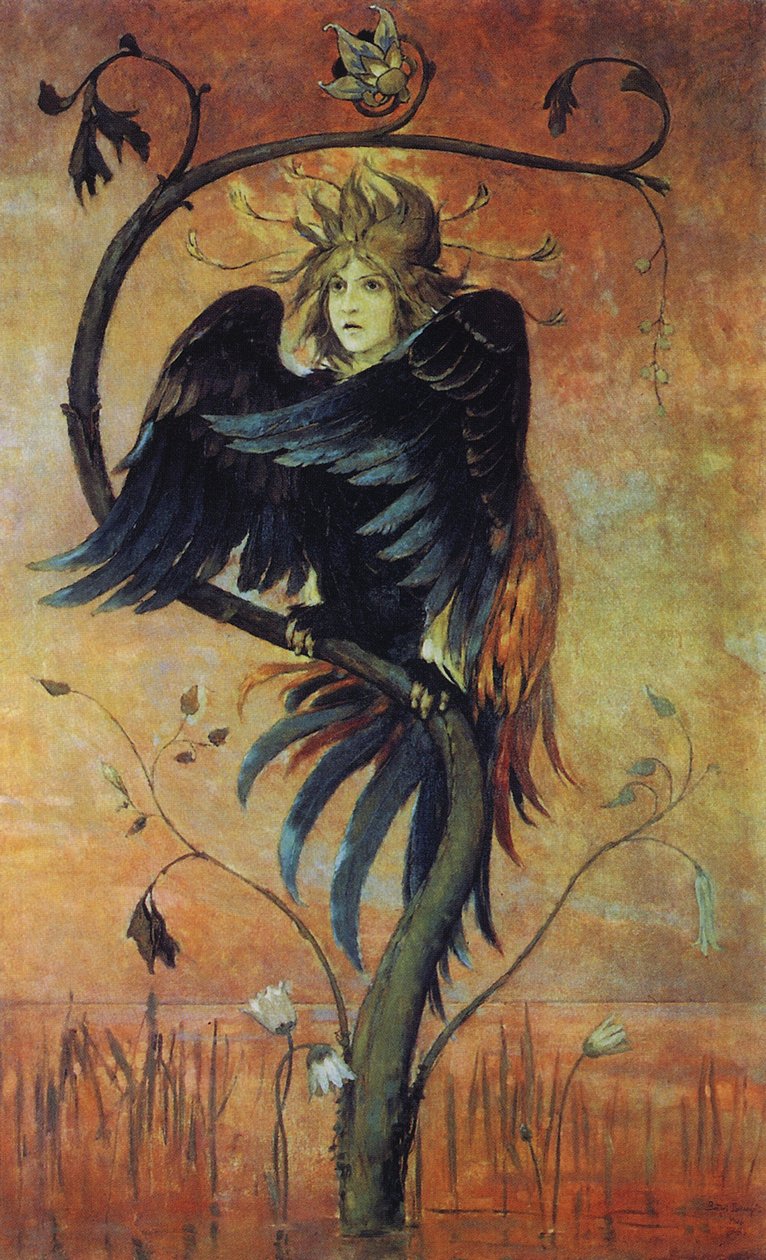 Gamaun, o pássaro profético de Viktor Mikhaylovich Vasnetsov