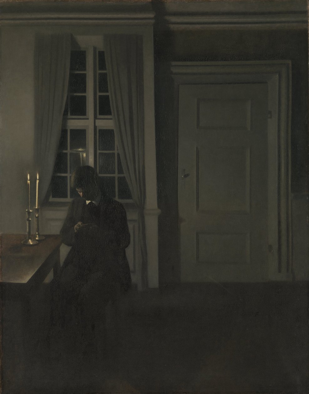 O colecionador de moedas de Vilhelm Hammershøi