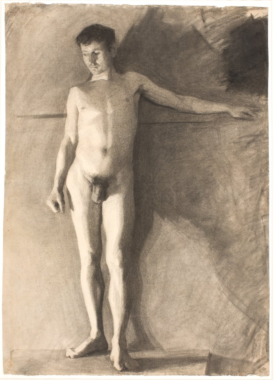 Modelo masculino em pé de Vilhelm Hammershøi