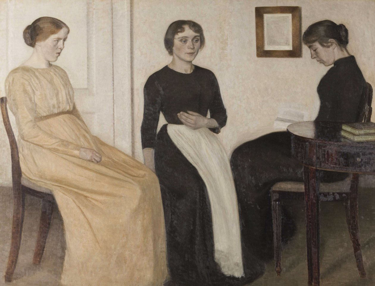 Três jovens, 1888. de Vilhelm Hammershøi