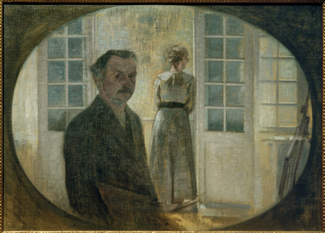 O artista e sua esposa de Vilhelm Hammershoi