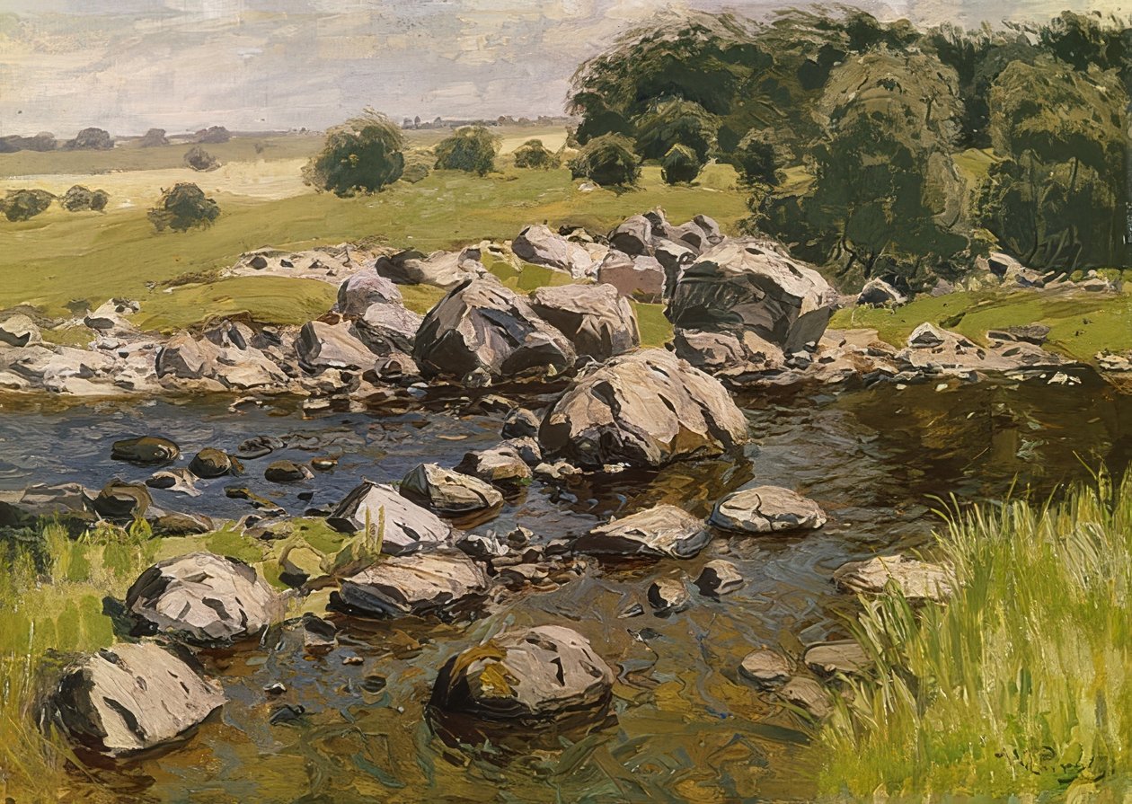 Paisagem com pedras. Por volta de 1910 de Vilhelms Purvitis