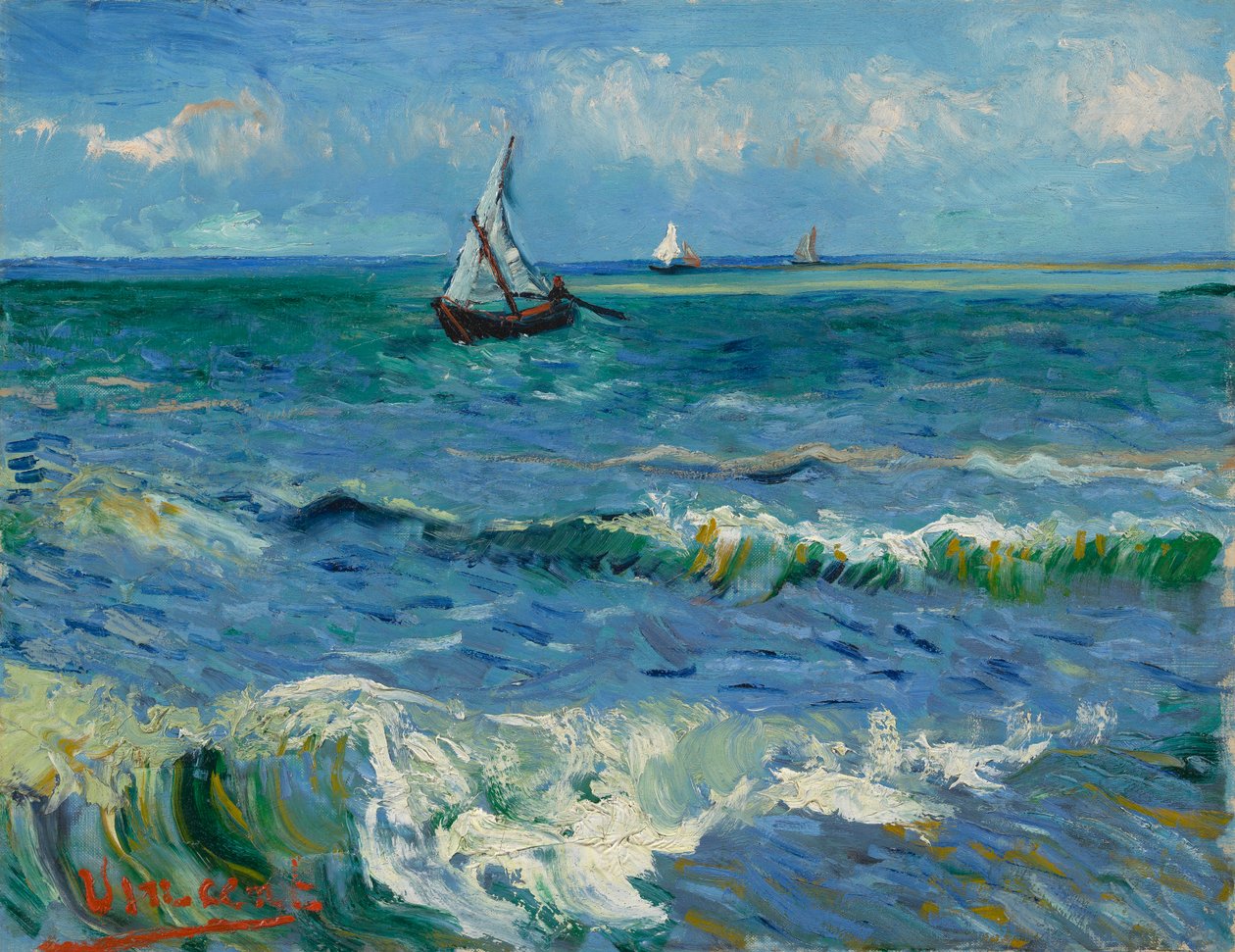 Seascape perto de Saintes-Maries-de-la-Mer de Vincent van Gogh