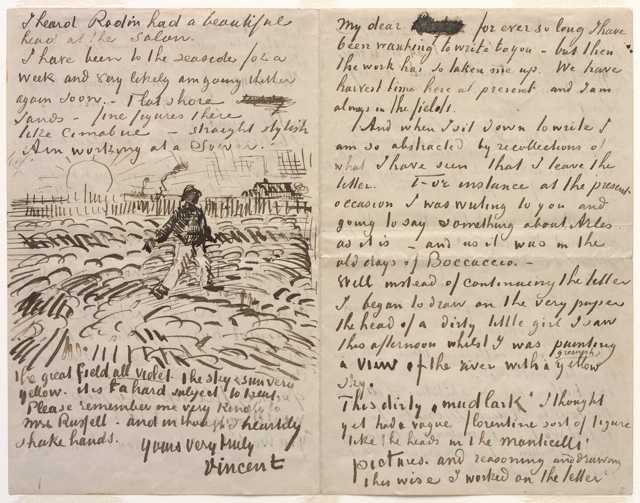 Carta a John Peter Russell de Vincent van Gogh