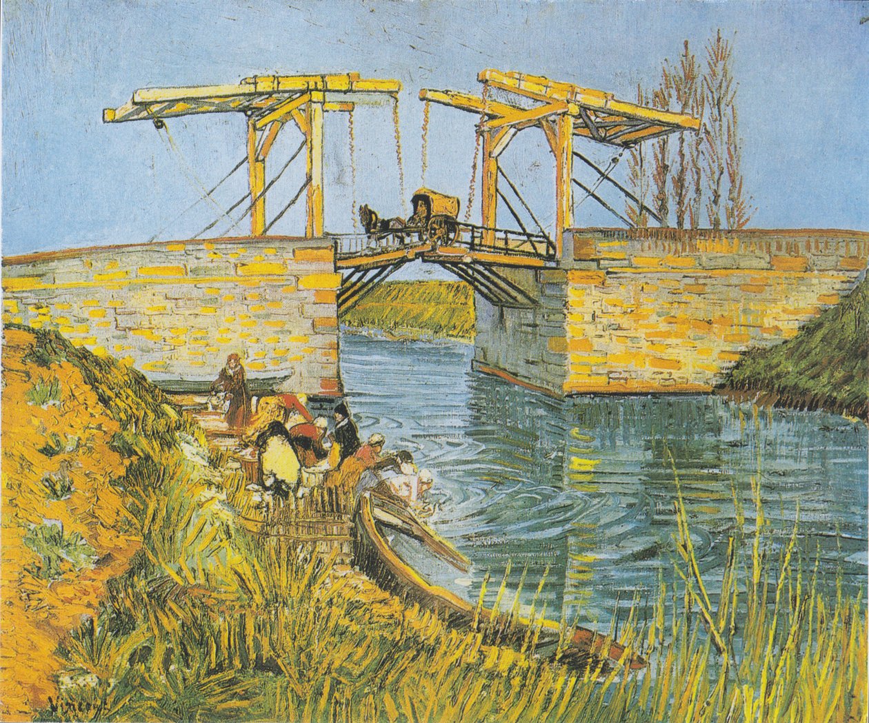 A ponte de Langlois em Arles com lavadeiras de Vincent van Gogh