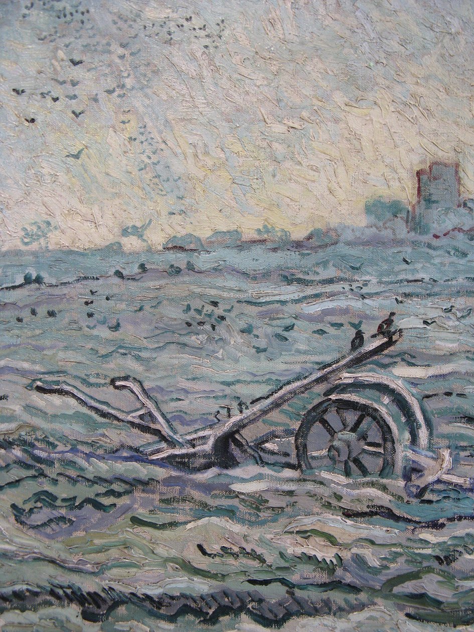 Campo nevado com um eg de Vincent van Gogh