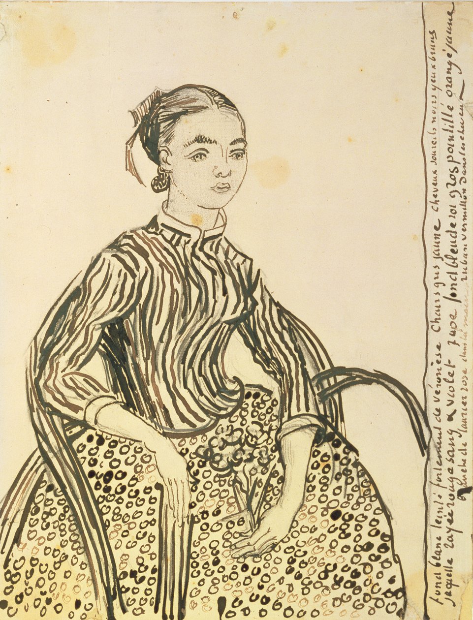 Retrato de uma jovem garota, 1888 (tinta no papel) de Vincent van Gogh