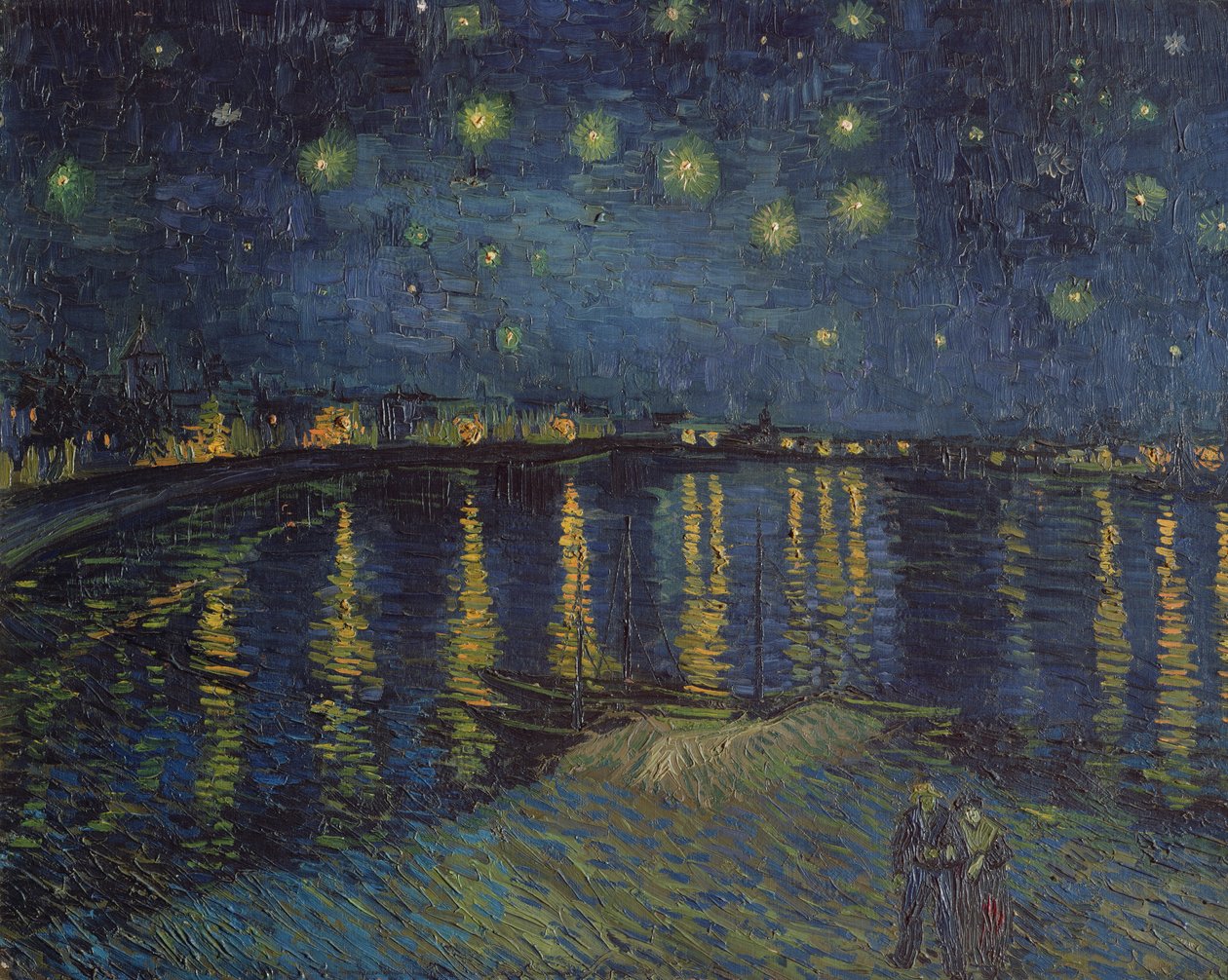 Noite estrelada sobre o rio Ródano, 1888 de Vincent van Gogh