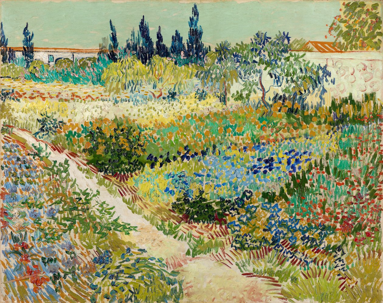O jardim em Arles, 1888 de Vincent van Gogh