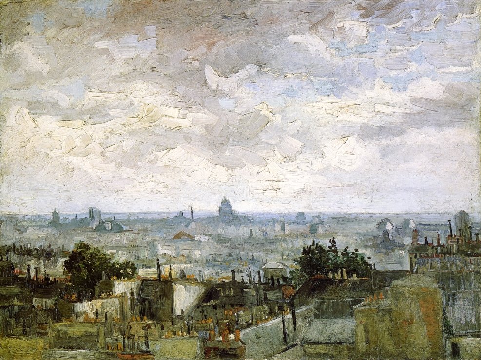 Os telhados de paris de Vincent van Gogh