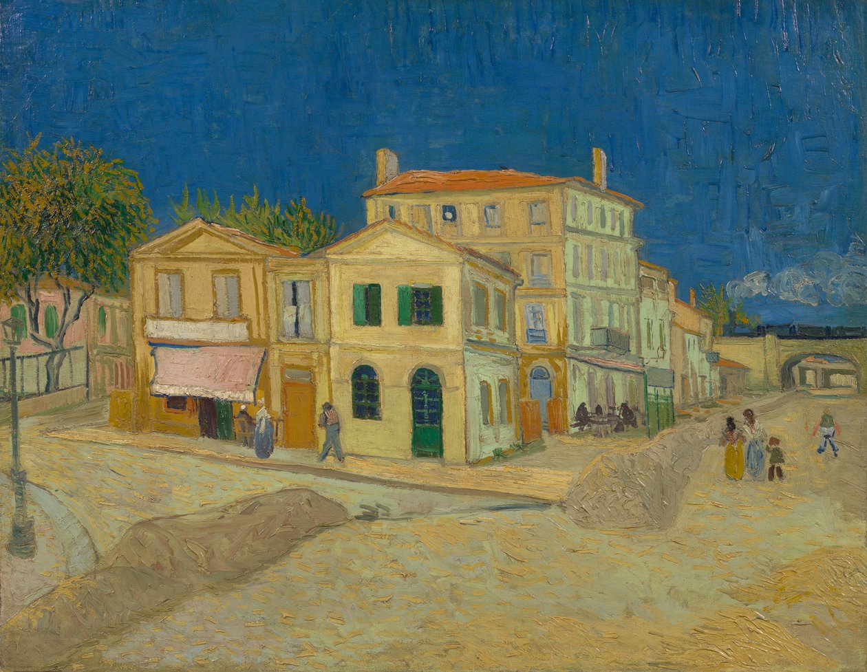 A casa amarela a rua de Vincent van Gogh