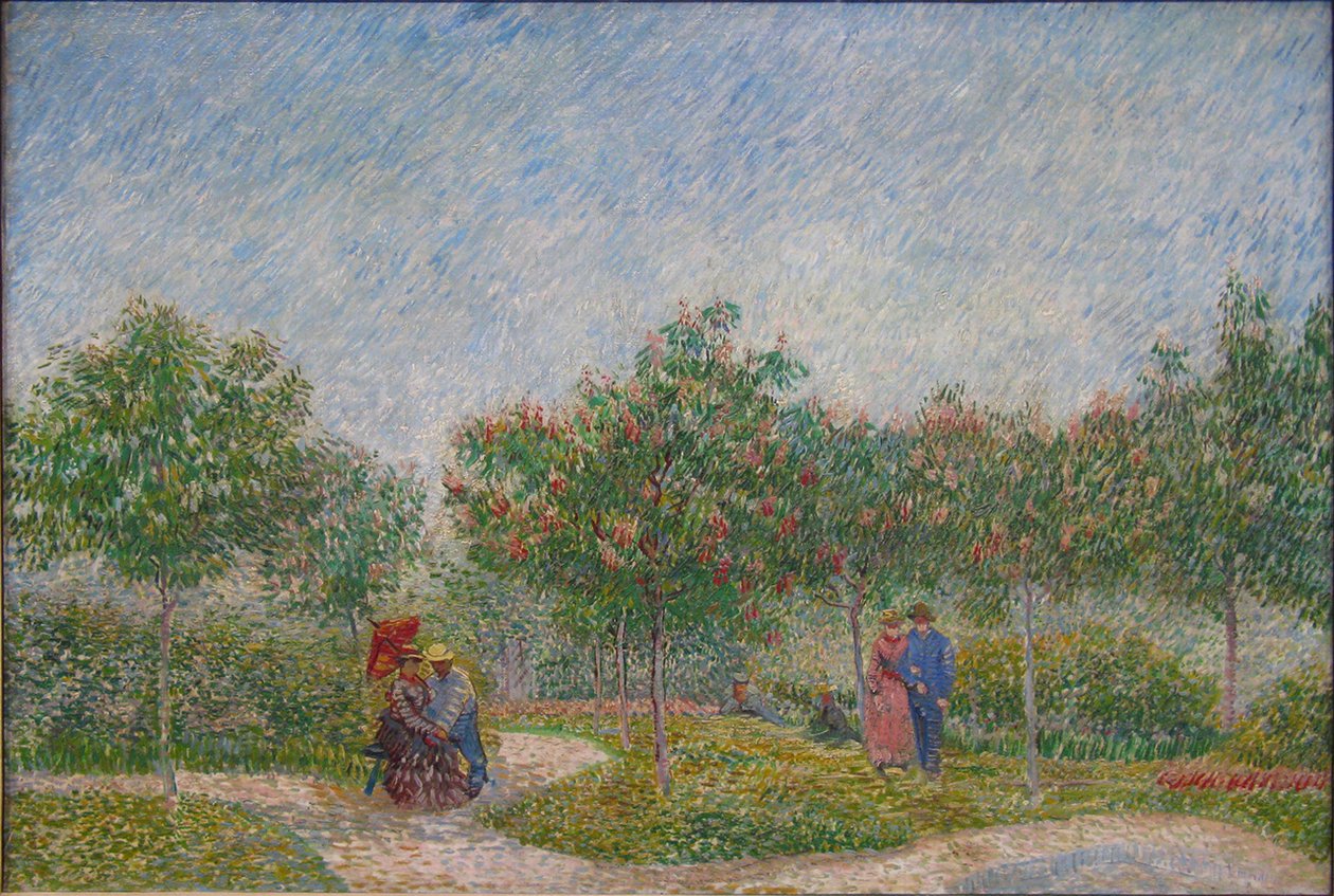 Casal apaixonado no parque Voyer dArgenson em Asnières de Vincent van Gogh
