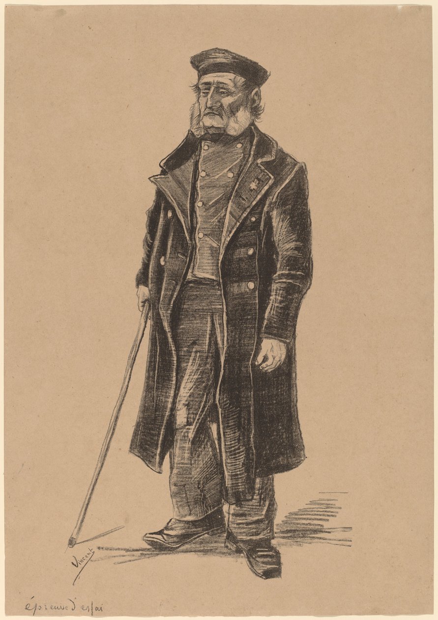 Morador do asilo, de pé de Vincent van Gogh