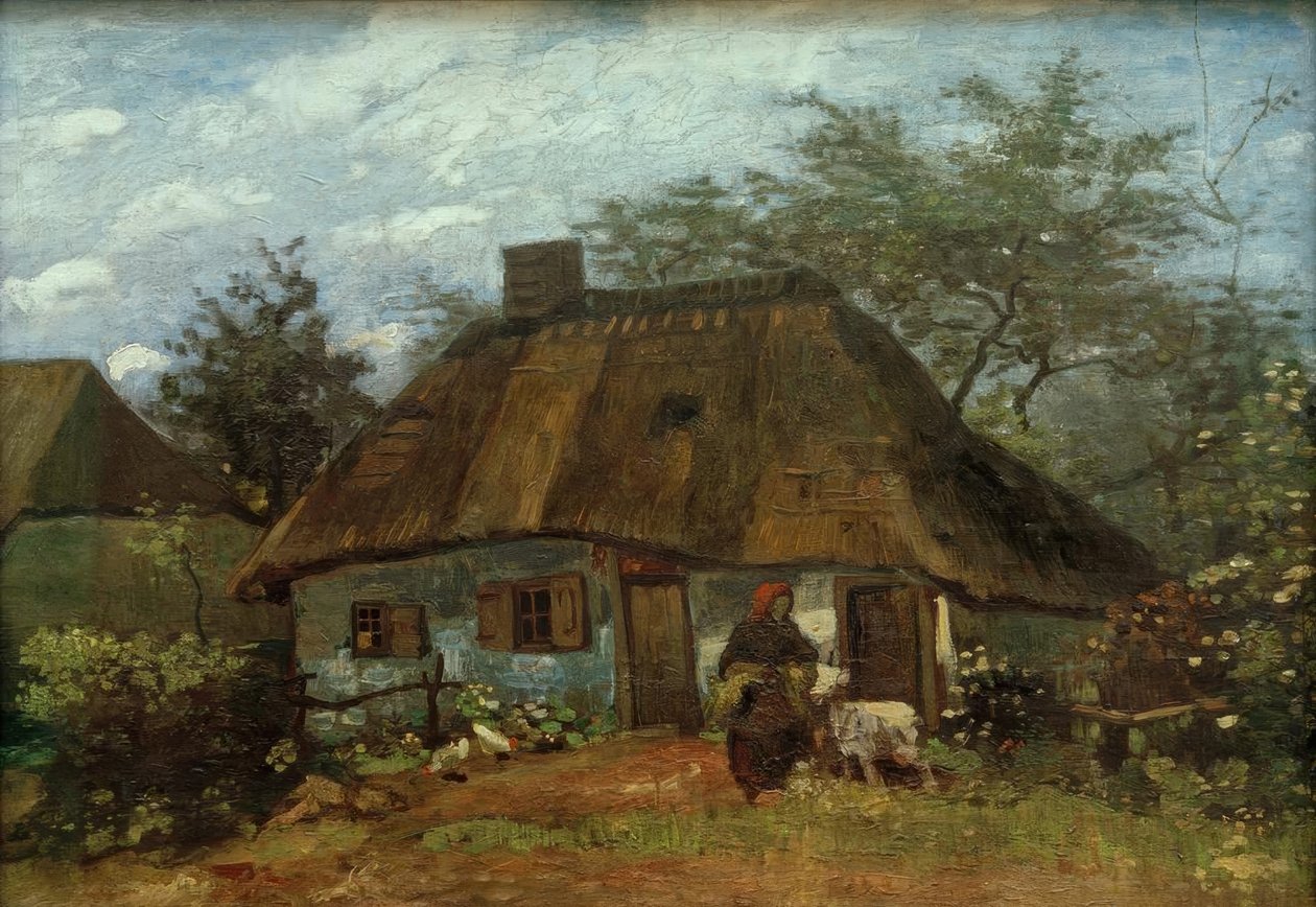 Quinta e mulher com cabra de Vincent van Gogh