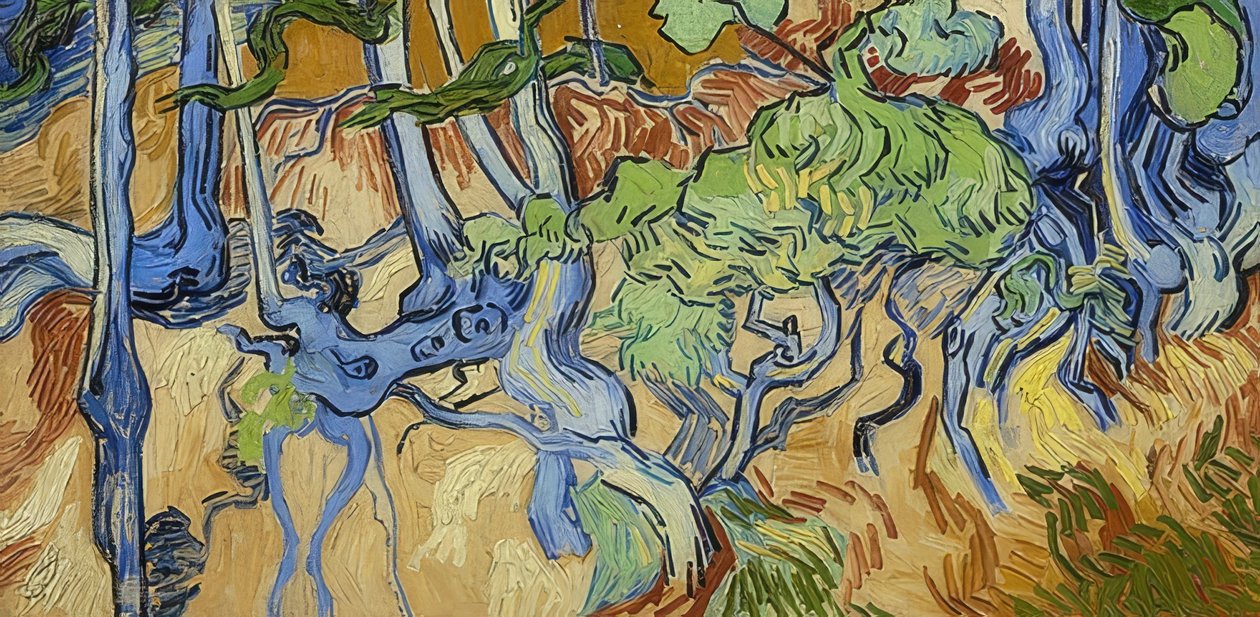 Raízes de árvores. 1890 de Vincent van Gogh