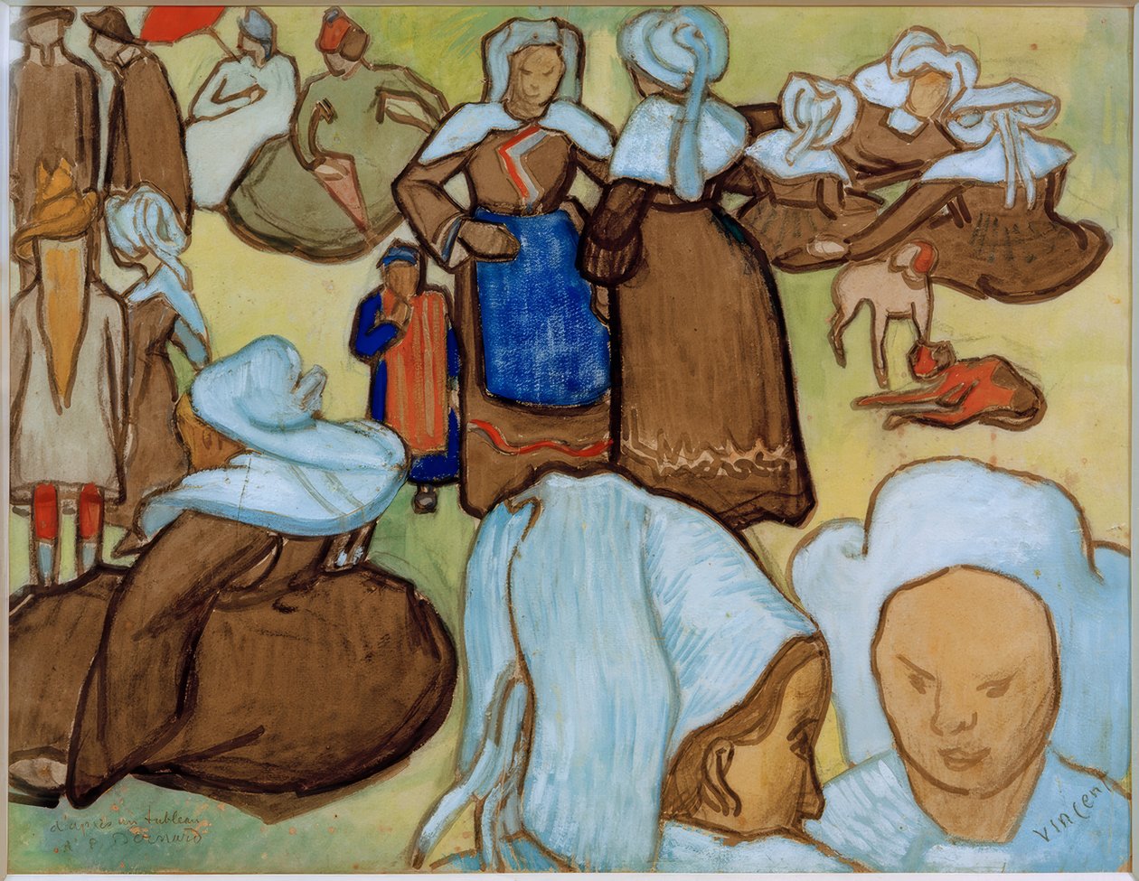 Mulheres bretãs no Prado de Vincent van Gogh