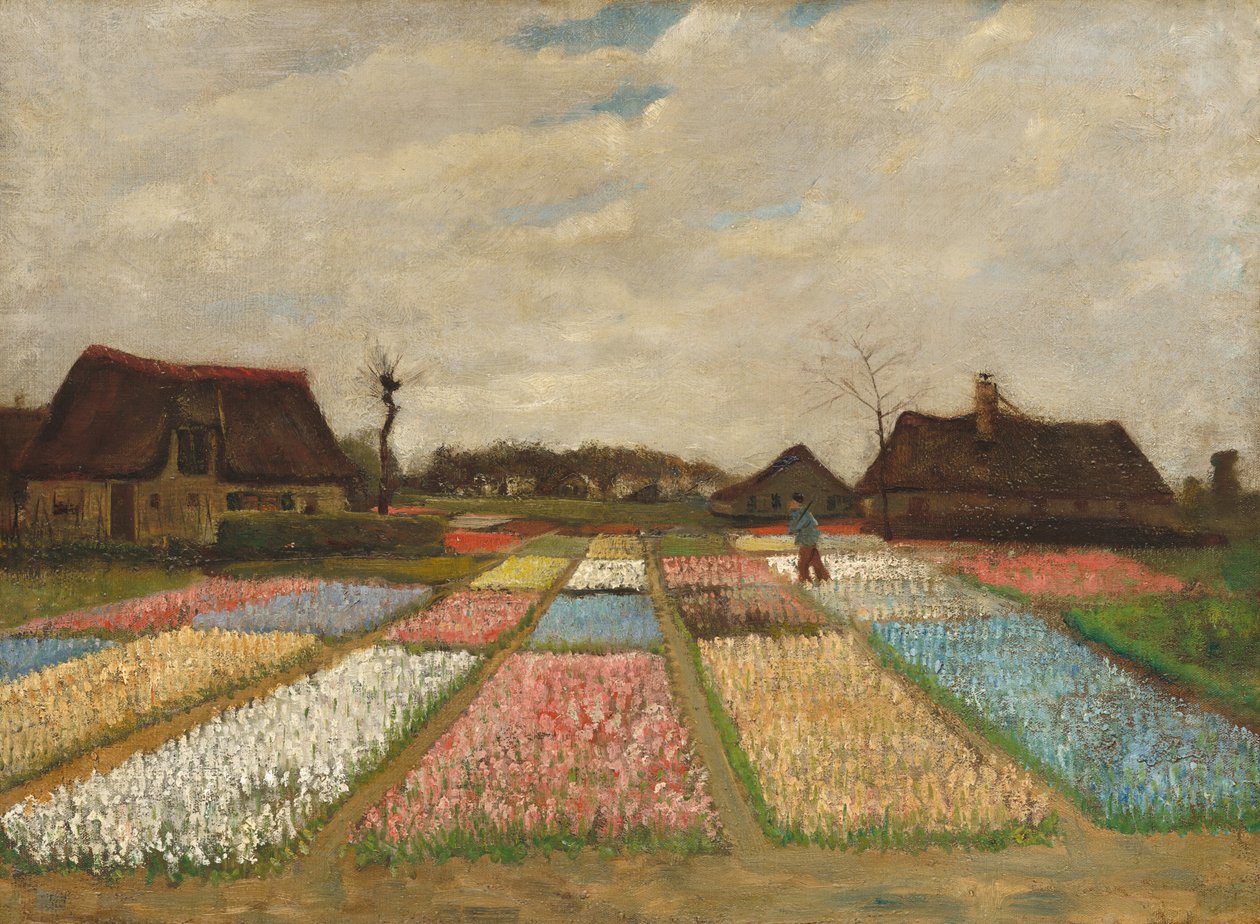 Flower Beds in Holland, c. 1883. de Vincent van Gogh