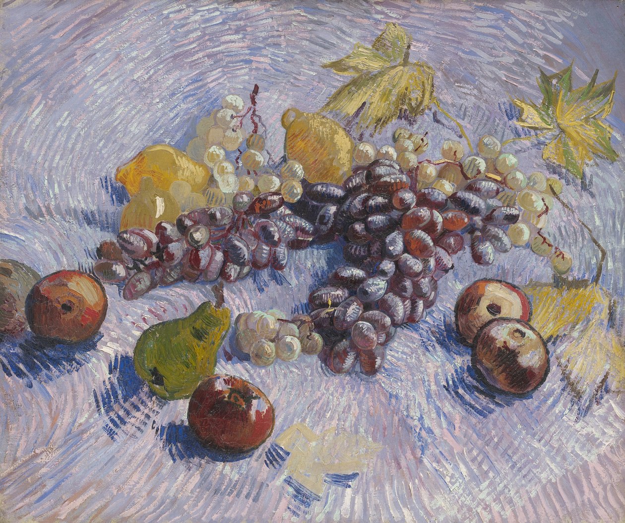 Uvas, limões, peras e maçãs, 1887 de Vincent van Gogh