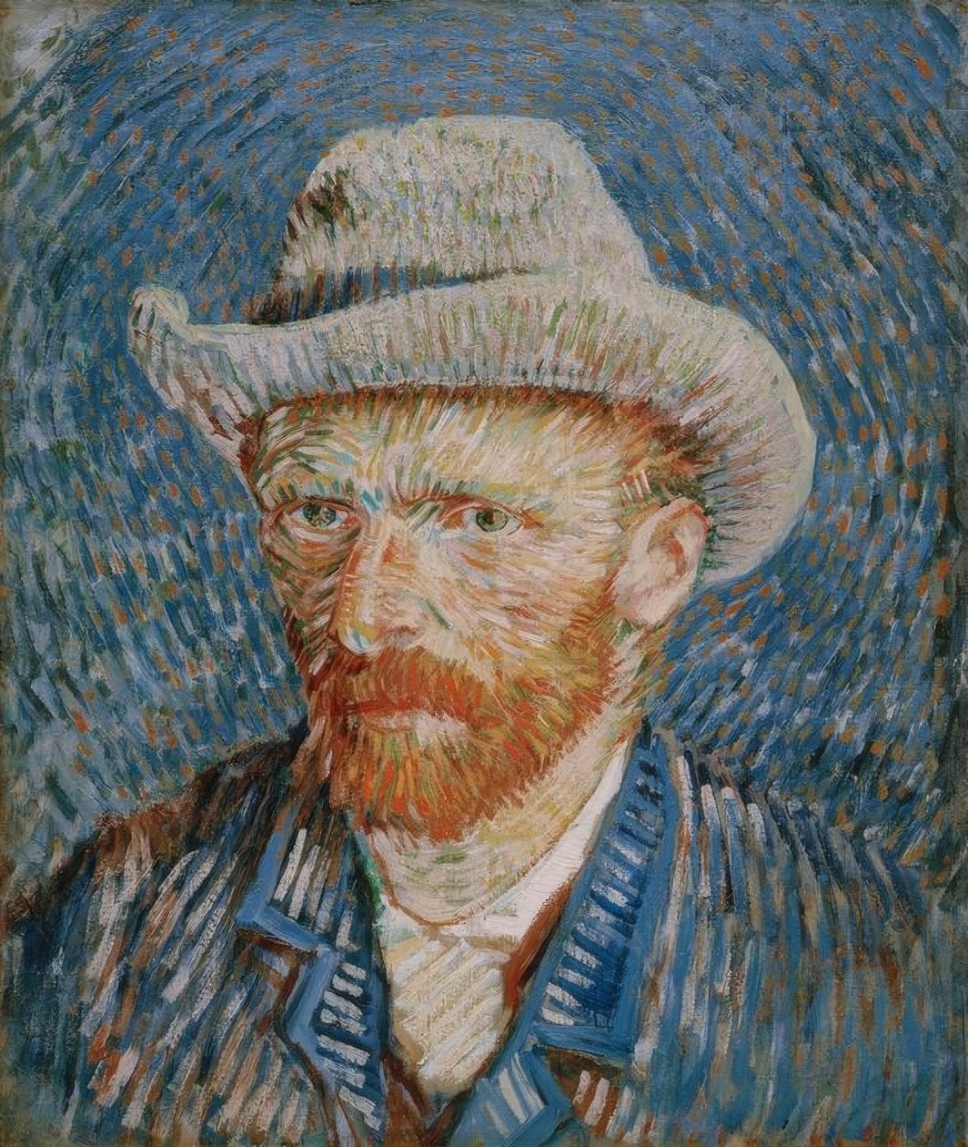 Auto-retrato com chapéu de feltro cinza de Vincent van Gogh