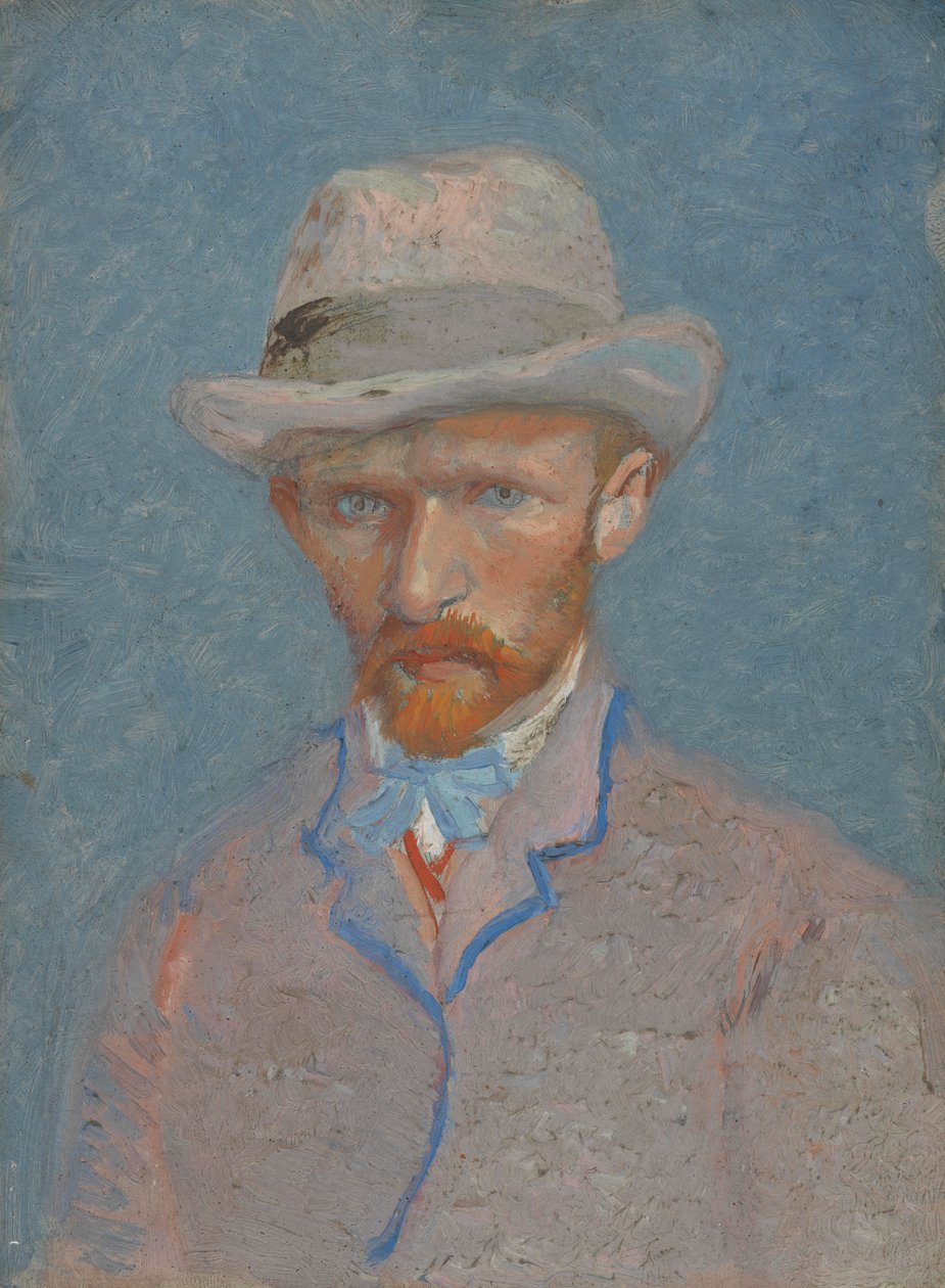 Auto-retrato com chapéu de feltro cinza de Vincent van Gogh