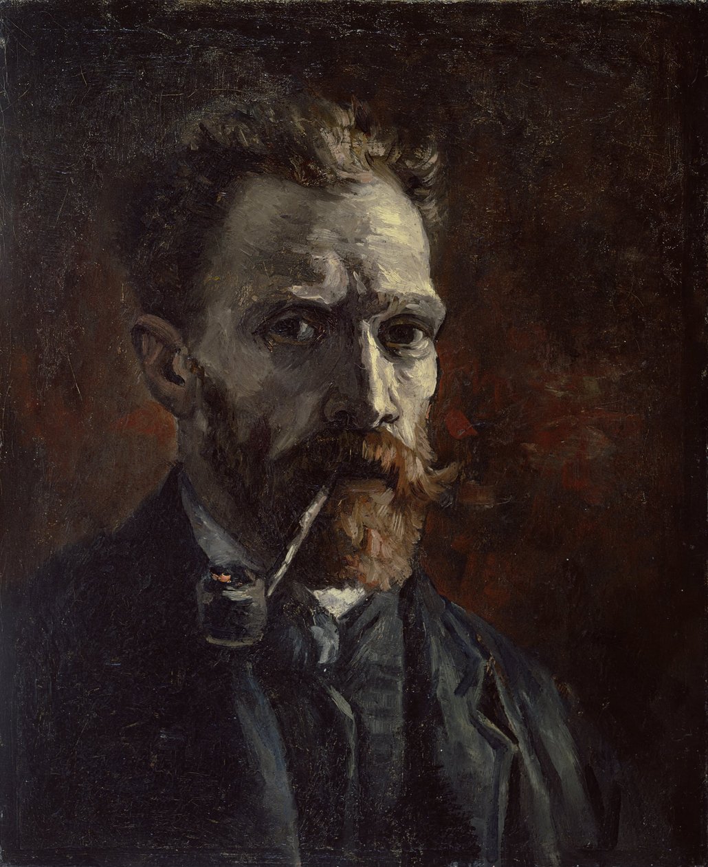 Auto-retrato com cachimbo, 1886 de Vincent van Gogh