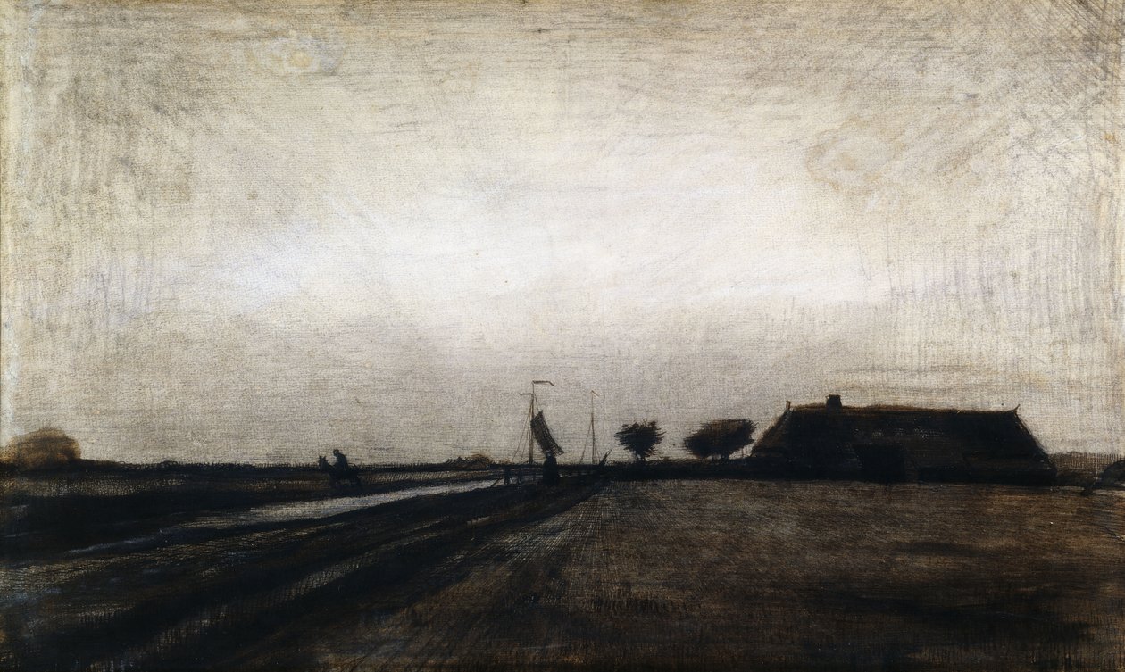 Nascer do sol; Nascer do sol, 1883 de Vincent van Gogh
