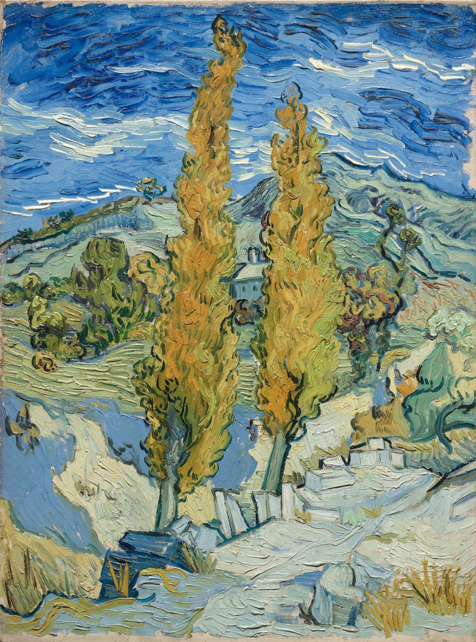 Os álamos em Saint-Rémy, 1889 de Vincent van Gogh