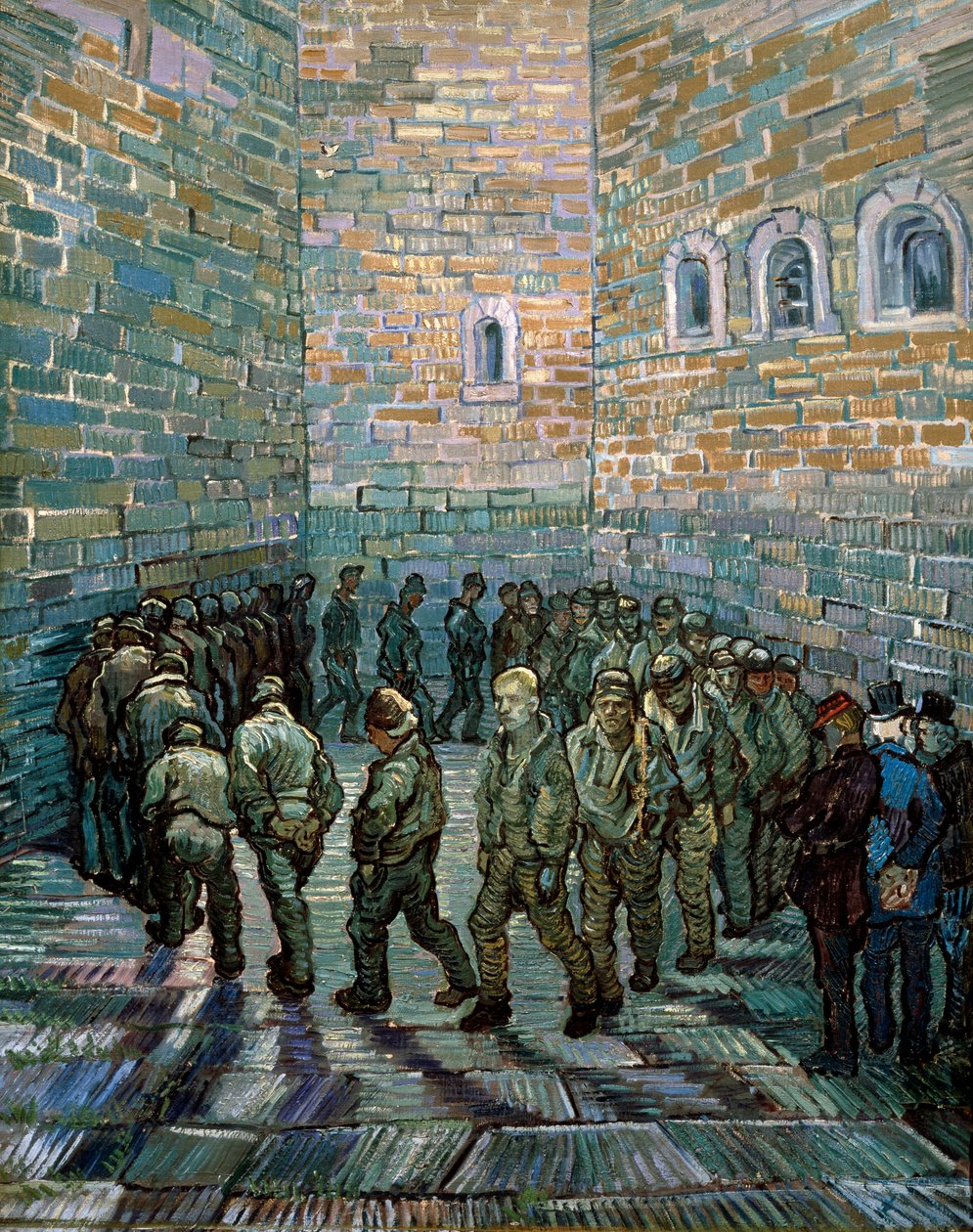Pátio da prisão, 1890. de Vincent van Gogh